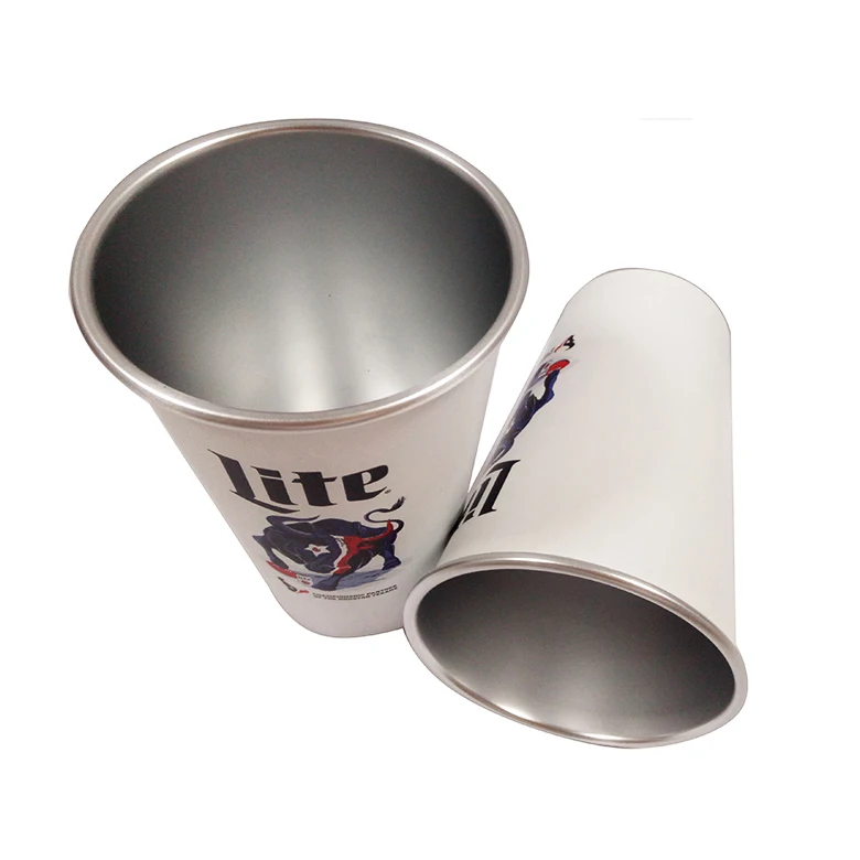Lite 480ml/16oz Rolled Edge Multicolored Beer Mug Metal Foil Tumbler