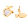 Fashion Apple Earrings Stainless Steel With Gold-Color New Arrival Fashion Women Shell Jewelry