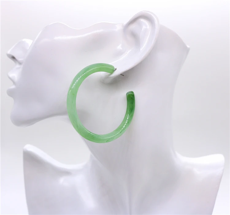 

Light Green Transparent Acrylic Acetate Hoop Earrings For Women, Multi color