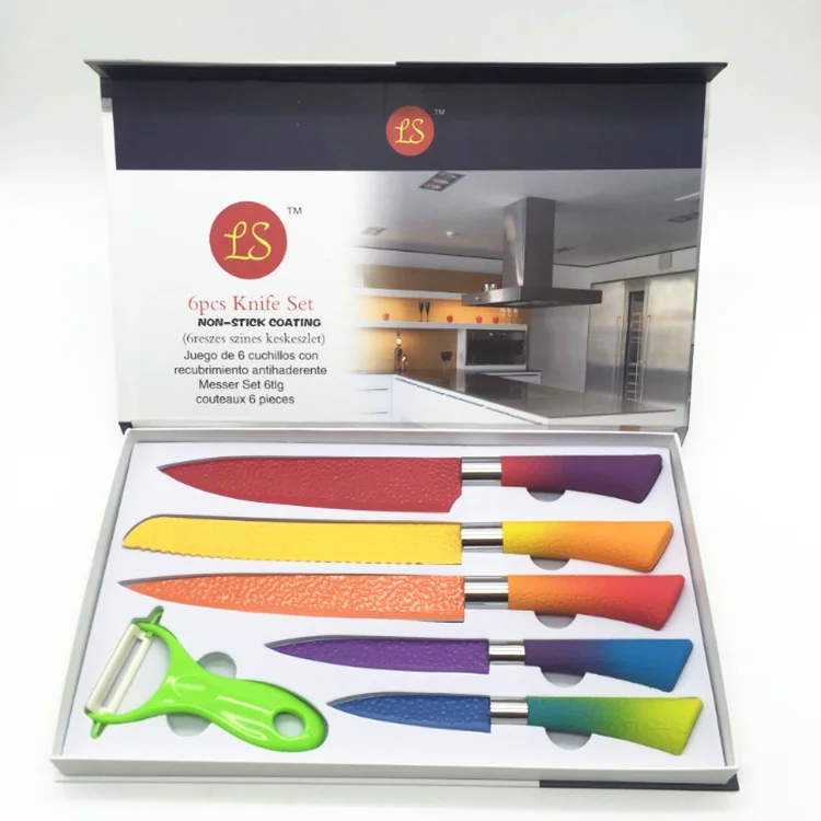 6 Pcs Non-Stick Coating Stainless Steel Royal Swiss Line Kitchen Knife Set