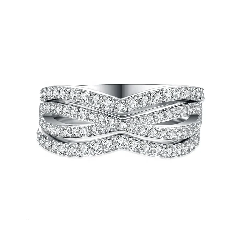 

Lady Stackable Rings Diamond Engagement 925 Sterling Silver Ring Stacking Rings