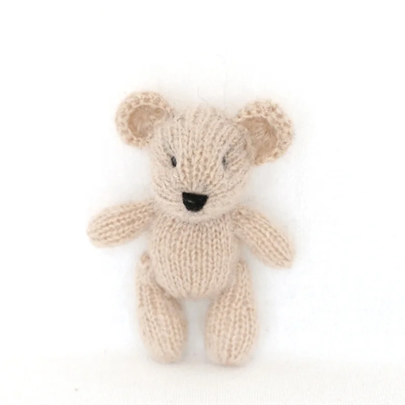 

Crochet Teddy Bear Newborn photo props Knit Teddy Bear Photo Prop Small Hand-knitted Toy