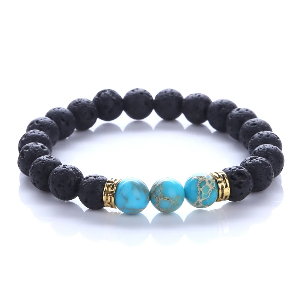 

Free Shipping Fashion Jewelry Best Selling Lava Rock Imperial Jasper Stone Bracelets