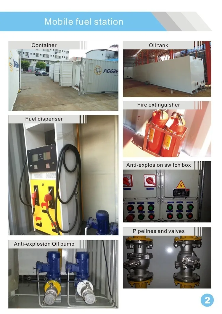 Standard Container Mobile Diesel Fuel Station With Fuel Pump - Buy ...