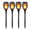 4 Pack Solar Torch Light USB Charging 96 LED Flame Flickering Lamp Auto On/Off Dusk to Dawn Outdoor Flame Light for Garden Yard
