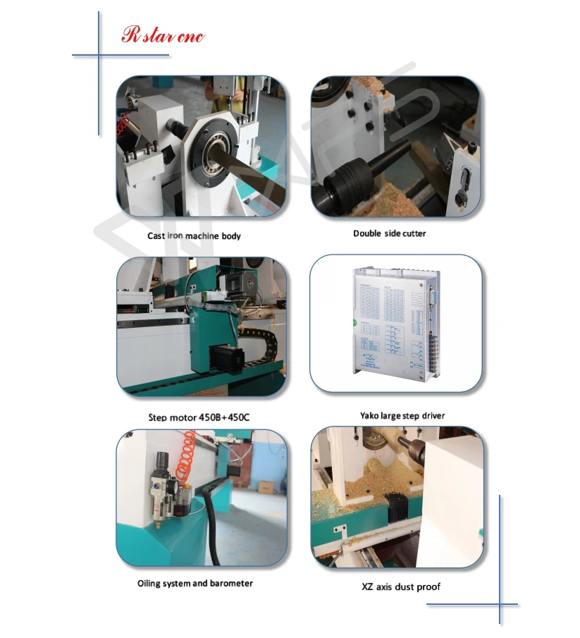 machine parts for single rotary cnc wood lathe with spindle