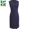 Factory direct lady sleeveless flower jacquard party evening dress