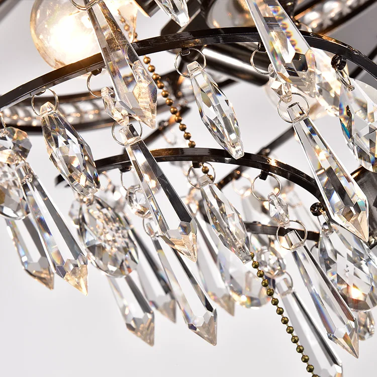 
Saving energy most popular better design crystal ceiling fan LED crystal fan lamp for sale 