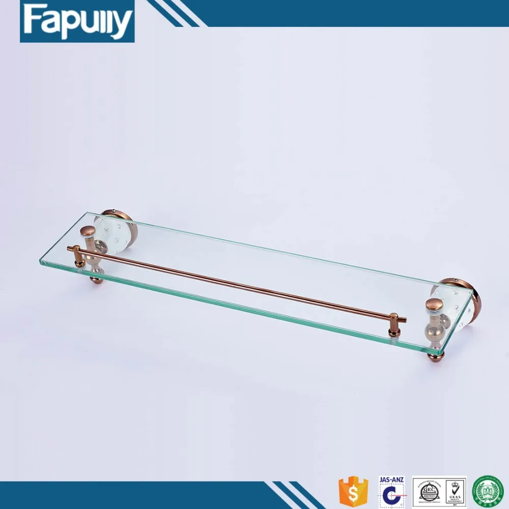Fapully Modern Bathroom Decorative Single Layer Wall Rose Gold Glass
