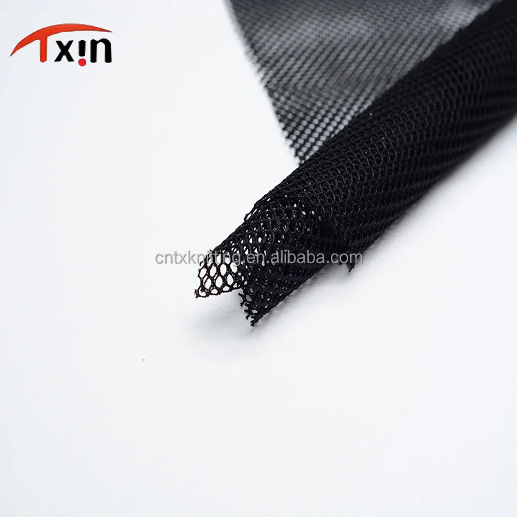 
draw Textured yarn black hexagonal net fabric made of polyester 