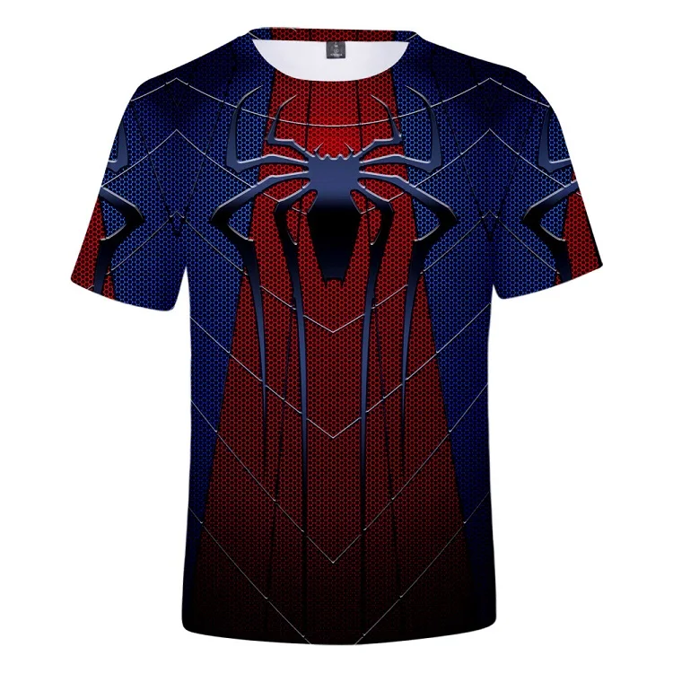 

Popular new design men's 3D printed short sleeve spiderman t shirt, N/a