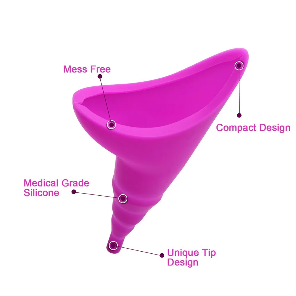 
Outdoor Standing Pee Urinal Toilet Device Reusable FDA Collapsible Silicone Women Urinal Funnel 