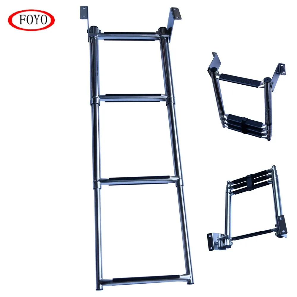 Best Boat Stainless Steel Telescoping Transom Mount Ladder For Marine