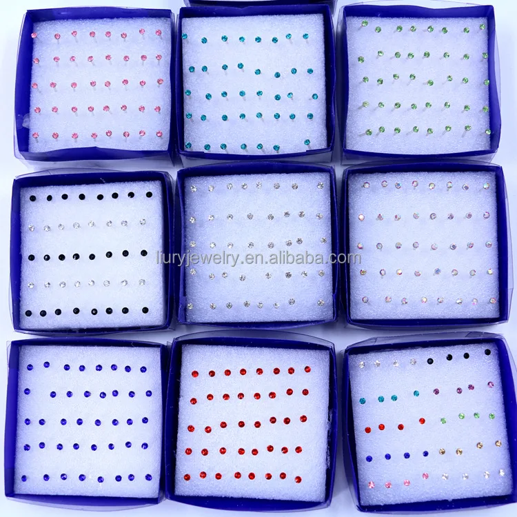 

20 pairs Anti-allergic light weight earring studs set wholesale cheap india earring, As showed in picture, others can be customed