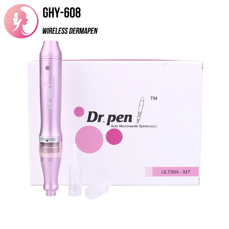 

TA Wireless Professional derma pen/ Derma skin Pen/electric(0.25-2.5mm) micro needling derma pen GHY-608, Light-pink color