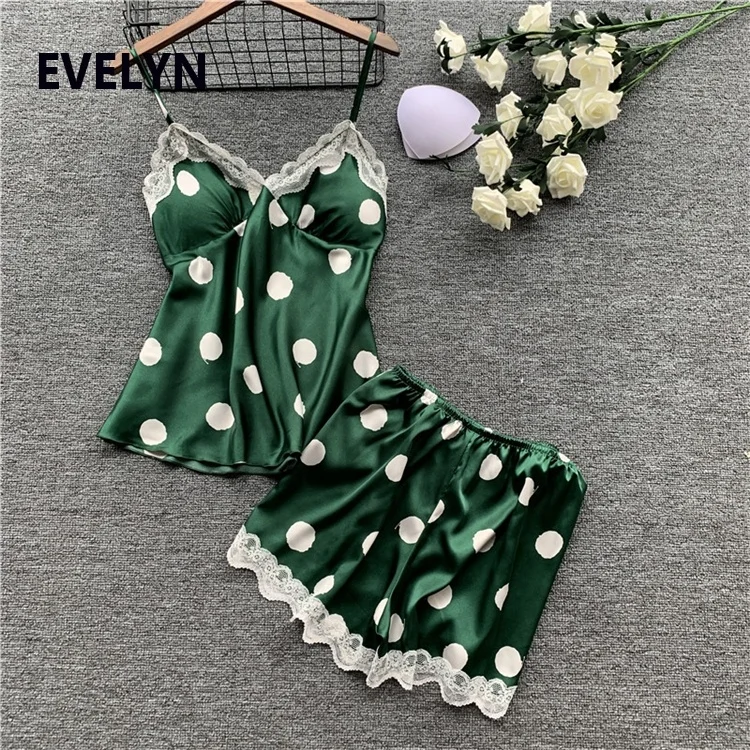 Wholesale 2019 new silk ladies home pajamas two-piece