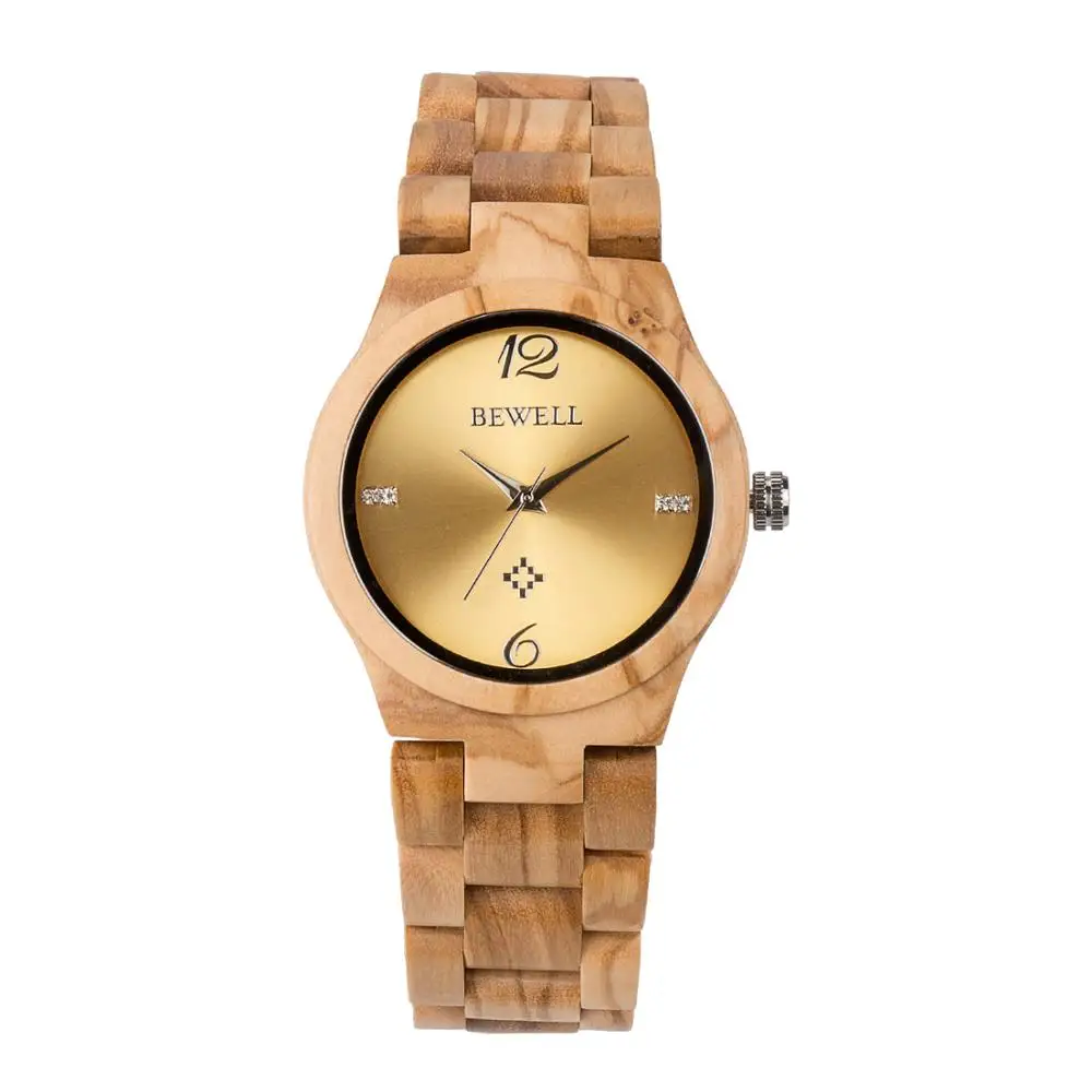 

custom logo japan quartz olive wood watches