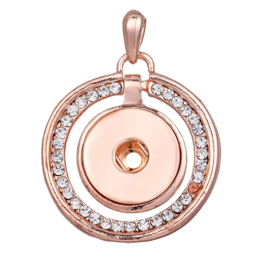 

Wholesale Fashion Hollow Rhinestone Personality Round Metal Charm Pendant, As picture