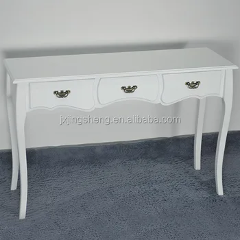 Newest Modern French Style Solid Wood White 3 Drawer Console Table
