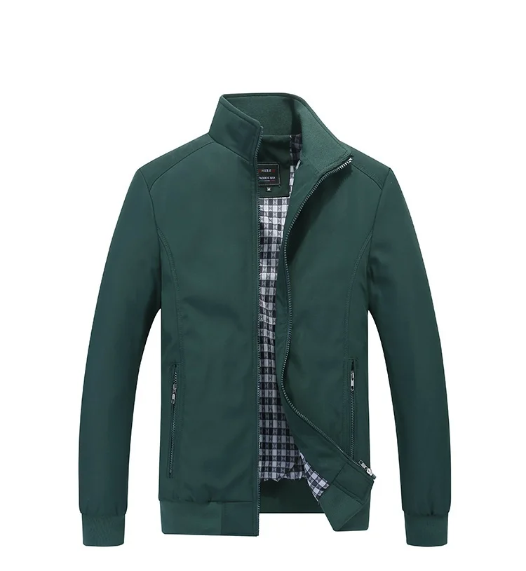 

Autumn New Business Collar Men Coat Large Size Mens Casual Jackets, Green,black,blue,light grey,dark blue,khaki,wine red