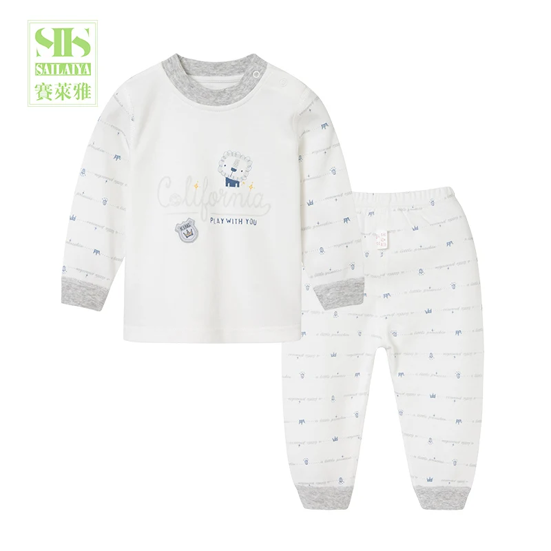 

Baby clothes sets 100% organic cotton long sleeve top and pants sets baby garments