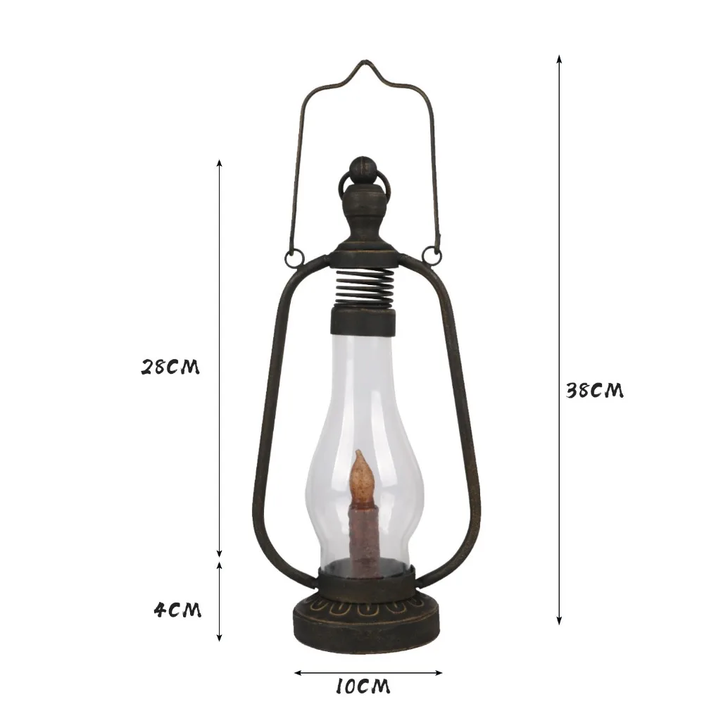 Standard Size Customize Style Led Glass Oli Lamp With Candle For Garden