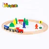 Top fashion kids toy wooden mini car racing track W04C050