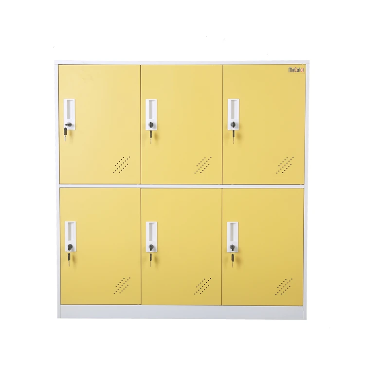 

Top Sale 6 Door 2 Tier Metal Storage Fashionable Mini Bedroom Cabinet, Customized ral color
