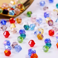 

Wholesale Plated Colors Glass Loose Crystal Faceted Bicone Beads for Jewelry Making Bead
