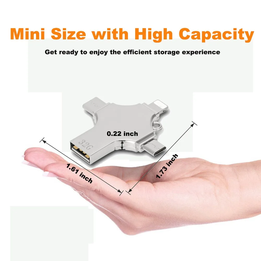 Unique OTG 4 In 1 Usb Flash Drive Memory Stick Smart Phone 16GB-128GB - ANKUX.COM