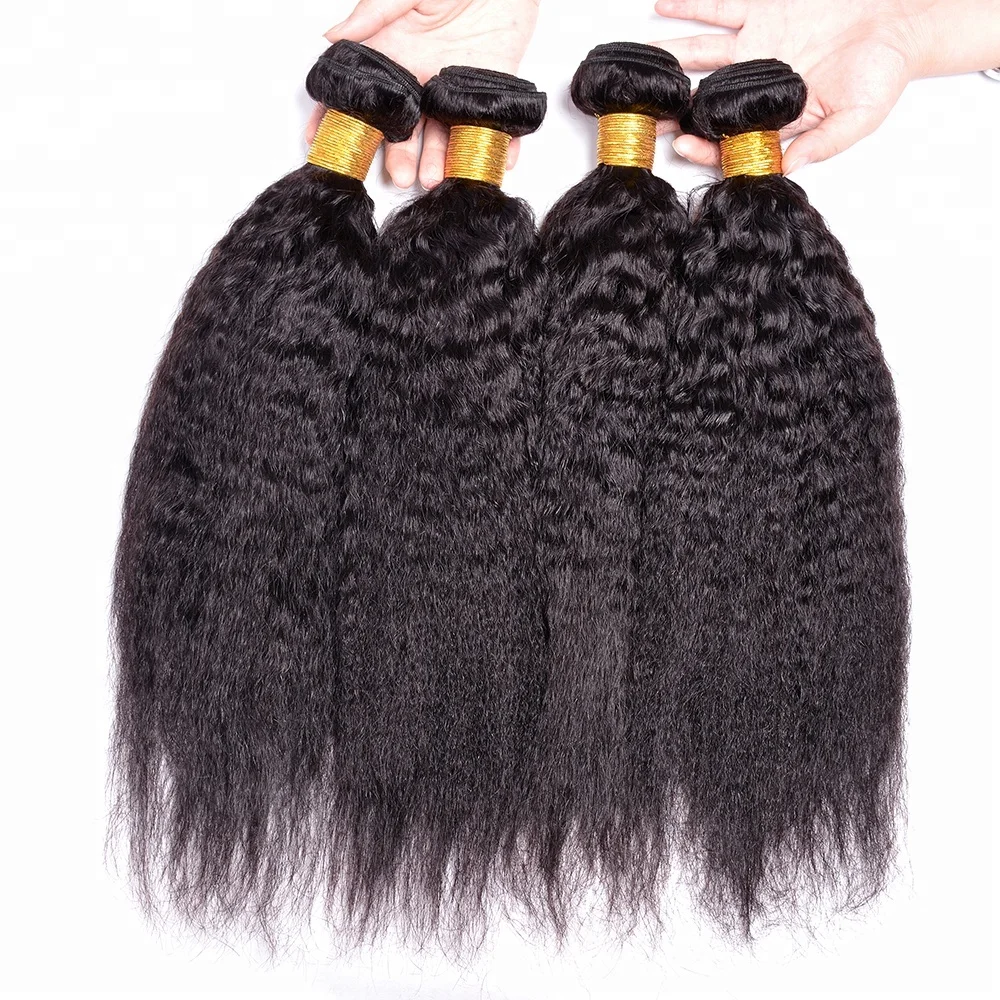 Wholesale Virgin Yaki Braiding Brazilian Human Hair Weave Cheap Yaki Kinky Straight Hair Bundles