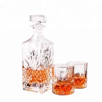 

Amazon top seller 2020 Old Fashioned Whiskey Bottle Glass Decanter Set with Crystal Glasses