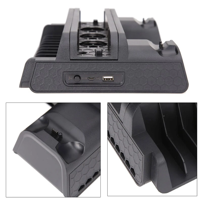 
Game Accessories Vertical Stand with Dual Charging Dock For PS4 /Slim/Pro Cooling Cooler Fan for Playstation 4 PS4 