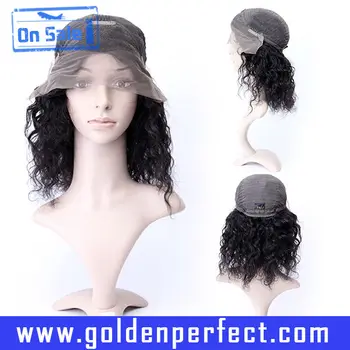 18 Inch Blonde Spiral Curl Streak Witch Lace Front Human Hair Wigs