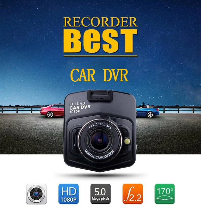 Dash Cam DVR Car Driving Recorder FHD 1080P, 6-Lane 170' Wide Angle Lens, WDR, Parking Monitor, Loop Recording, Motion Detection