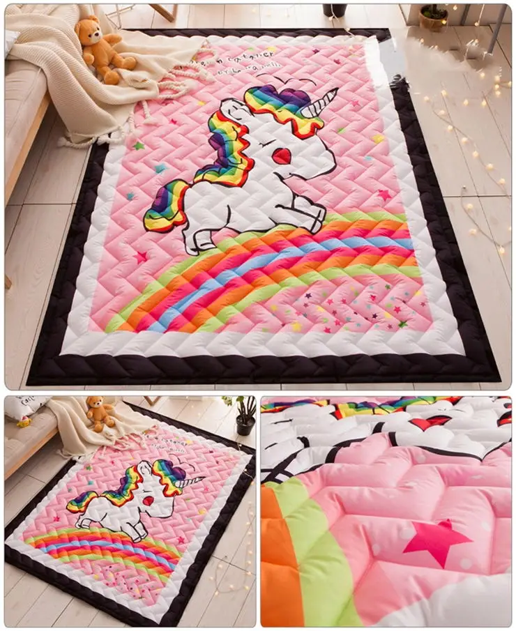 comfortable soft cotton folding baby play game mat creeping mat