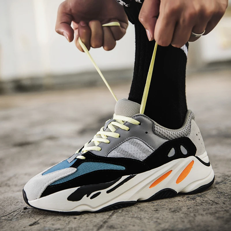 No Logo high quality men Fashion Low sneakers kanye west Yeezys 700V2 Runner wave Mauve casual shoes walking shoes size 36-46