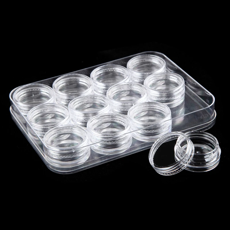 

nail art display box for tips dry flower nail decorations 12jars, White