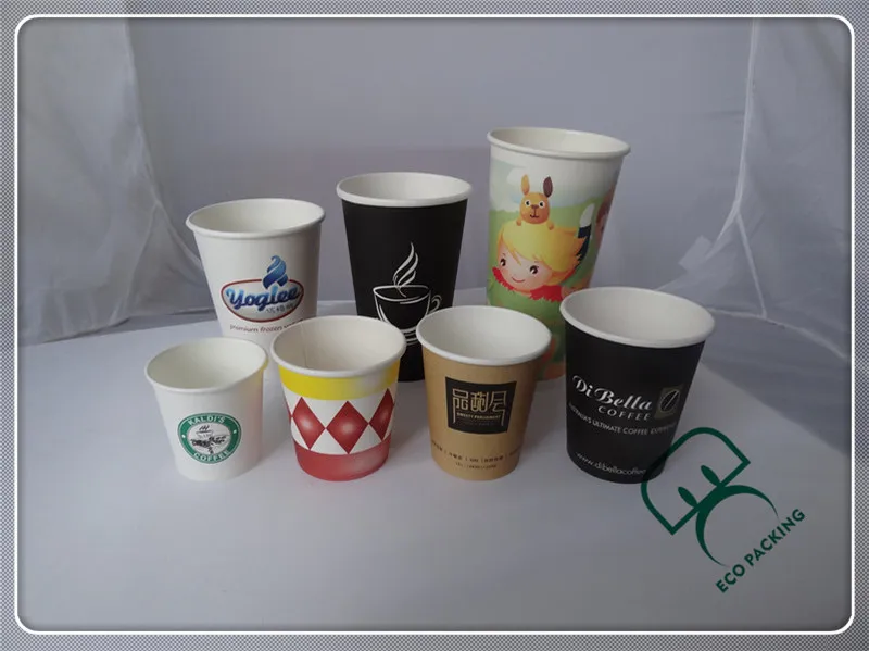 Customized Disposable Single Wall Coffee Paper Cups With Lid - Buy ...