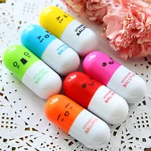 Hot Creative Stationery six-color expression pills retractable ballpoint pen capsule pen custom printed advertising logo,canetas