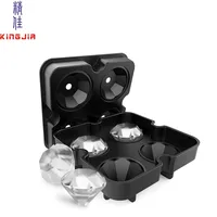 

HOT Selling Custom ice ball maker mold Diamond Shaped Silicone Ice Cube Tray with Lid