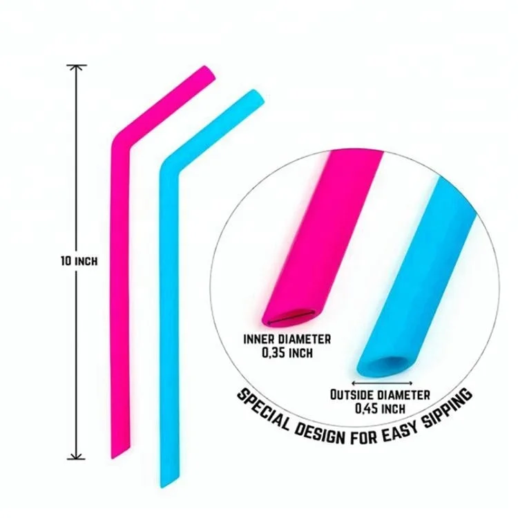 Bpa Free Reusable Silicone Drinking Straws Flexible Silicone Rubber