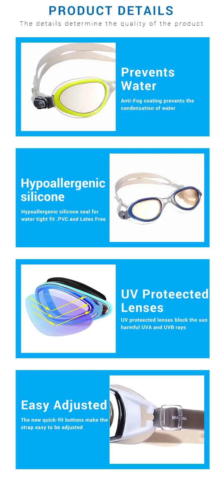Hot Sale New Design Summer Sports High Quality Swimming Goggles
