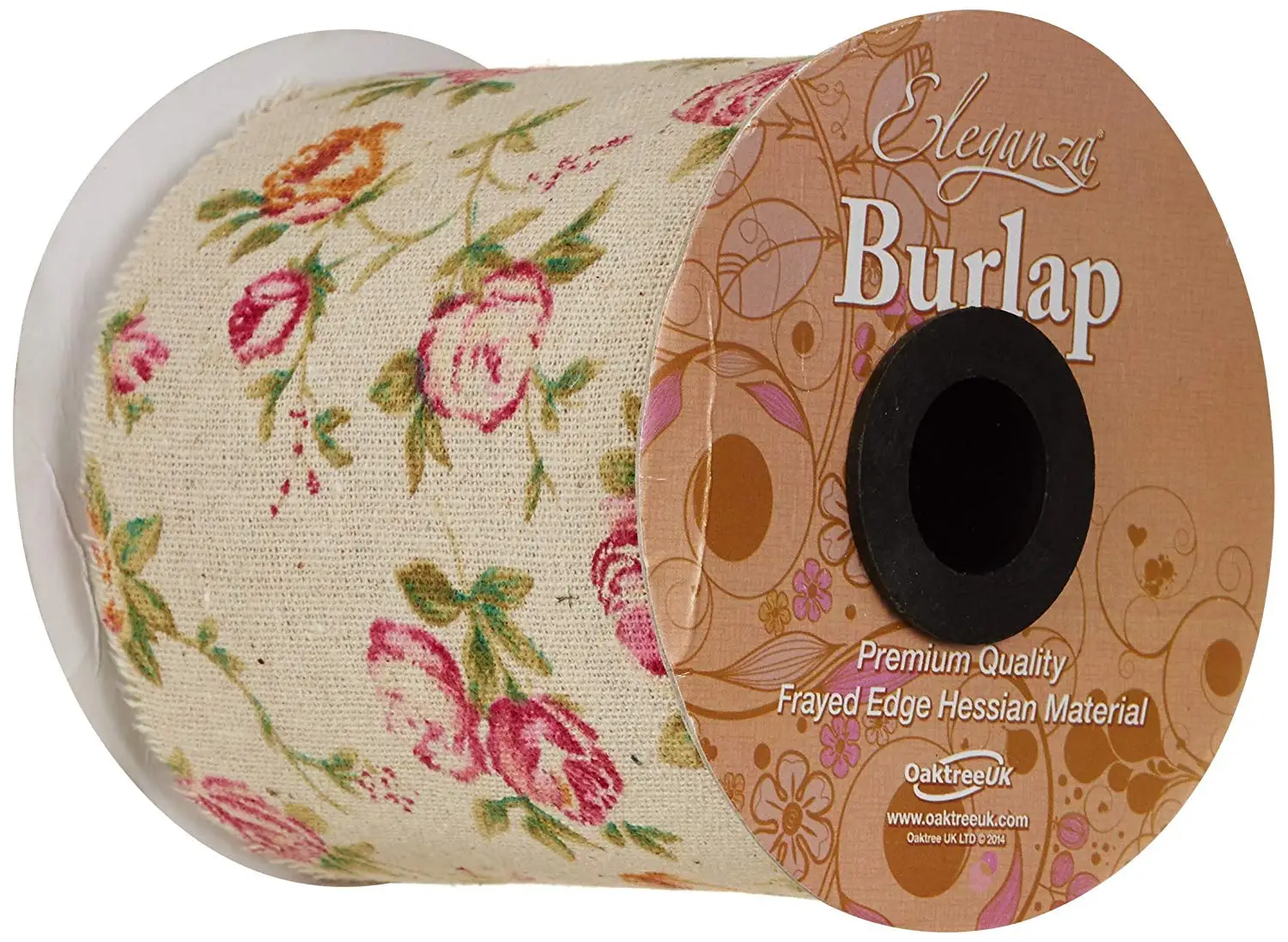 Burlap Frayed Edge Vintage Rose Inspired Ribbon 100mm x 1 Metre by Eleganza
