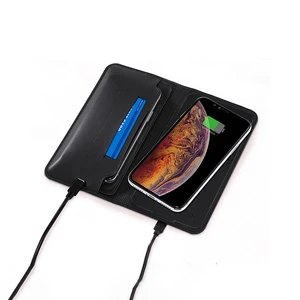 Qi Fast Charging Leather Wallet Power Bank 8000mAh