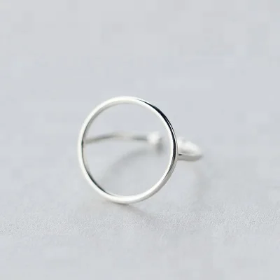 

S925 Sterling Silver Women Round Circle Open Rings jewelry