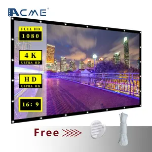 Factory Wholesale Display Matte white wholesale outdoor wall mount soft foldable outdoor portable projection screen
