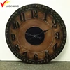 Brown Industrial Round Antique Style Wall Clock