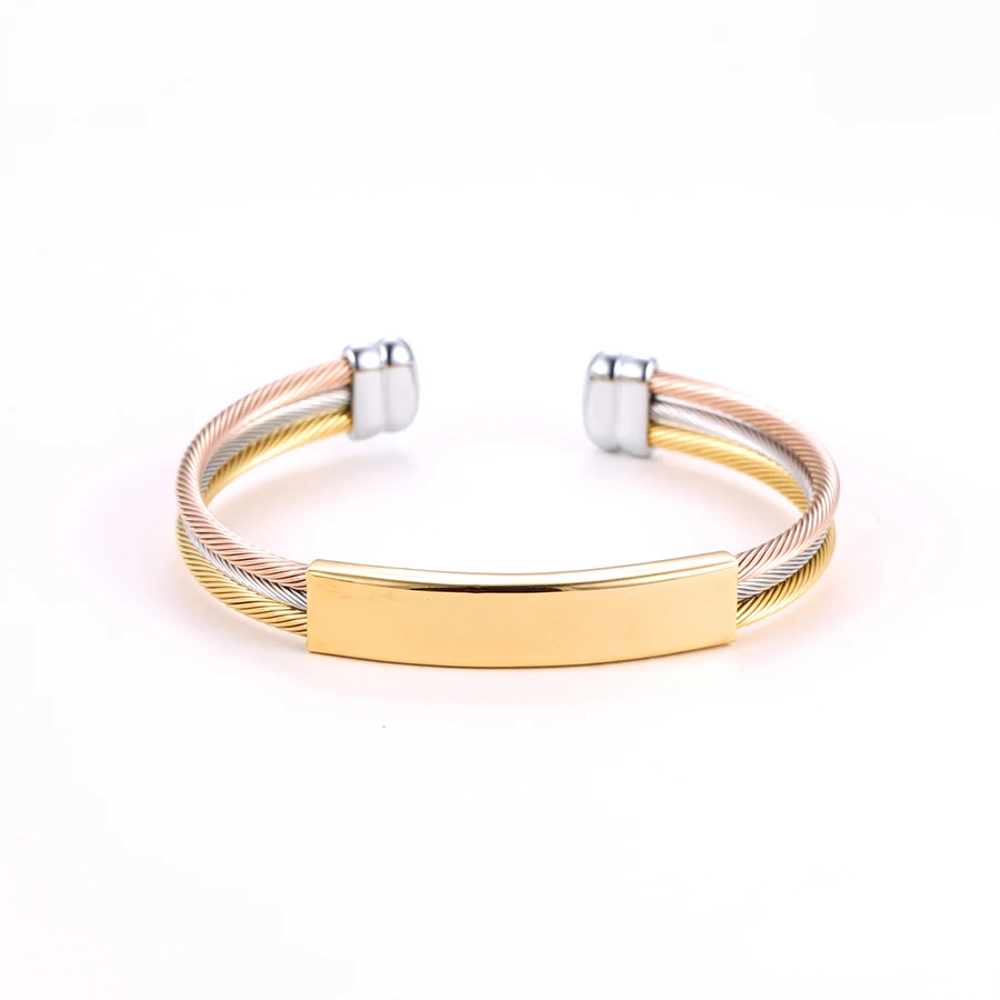 

52310 stainless steel bangle bracelet, charms jewelry 18k gold cuff men bangle bracelet