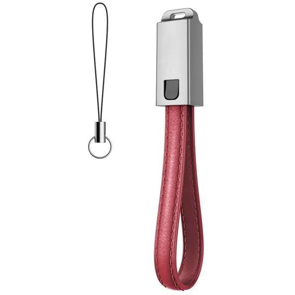 

Peiba leather Keychain data cable mini usb data charging cable for iPhone